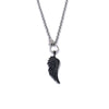 Ashley Gold Stainless Steel CZ Lobster Clasp Gunmetal Wing Necklace