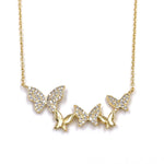 Ashley Gold Sterling Silver Gold Plated CZ Butterfly Necklace