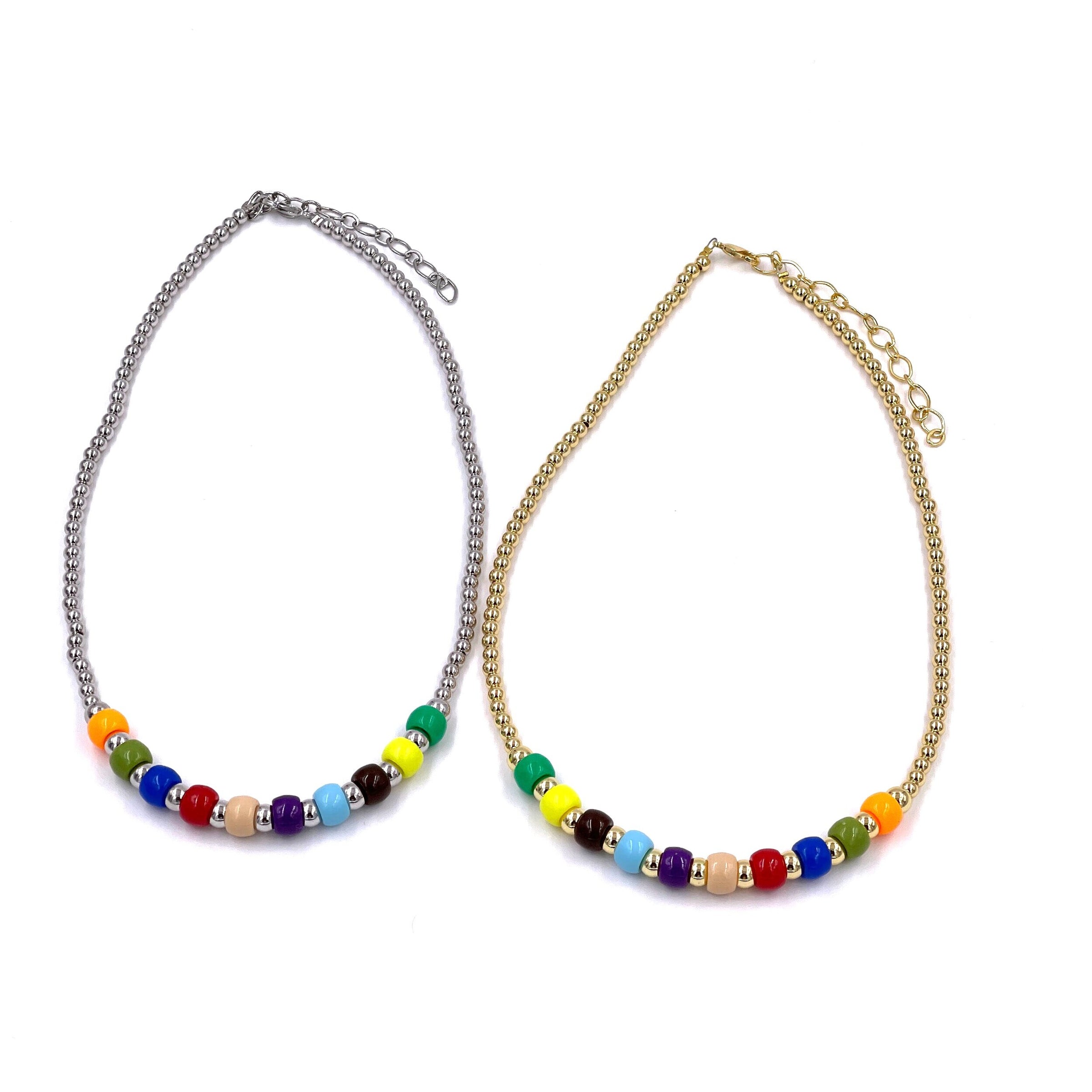 AQUA Rainbow Beaded Necklace, 13
