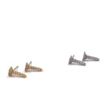 Ashley Gold Sterling Silver CZ Nail Design Earrings