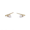 Ashley Gold Sterling Silver Gold Plated Single Pearl And Gold Earrings