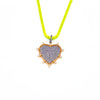 Ashley Gold Stainless Steel Gold Plated Yellow Enamel Chain CZ Cluster Heart Pendant Necklace