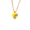 Ashley Gold Stainless Steel Gold Plated Yellow Heart Enamel Charm Necklace