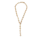 Ashley Gold Stainless Steel Gold Plated Open Double Link Lariat Necklace