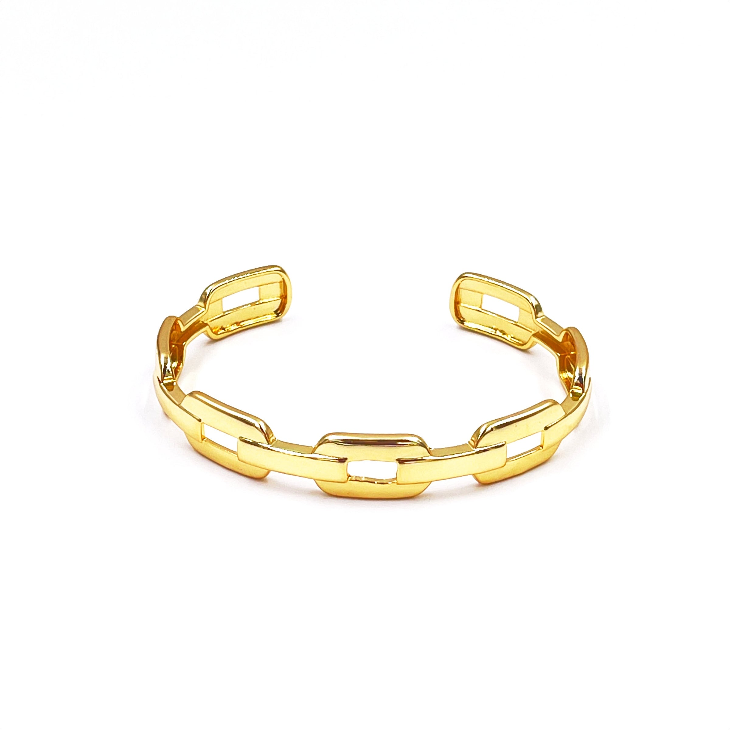 Men's Gold Plated Stainless Steel Curb Chain Bracelet | Eve's Addiction