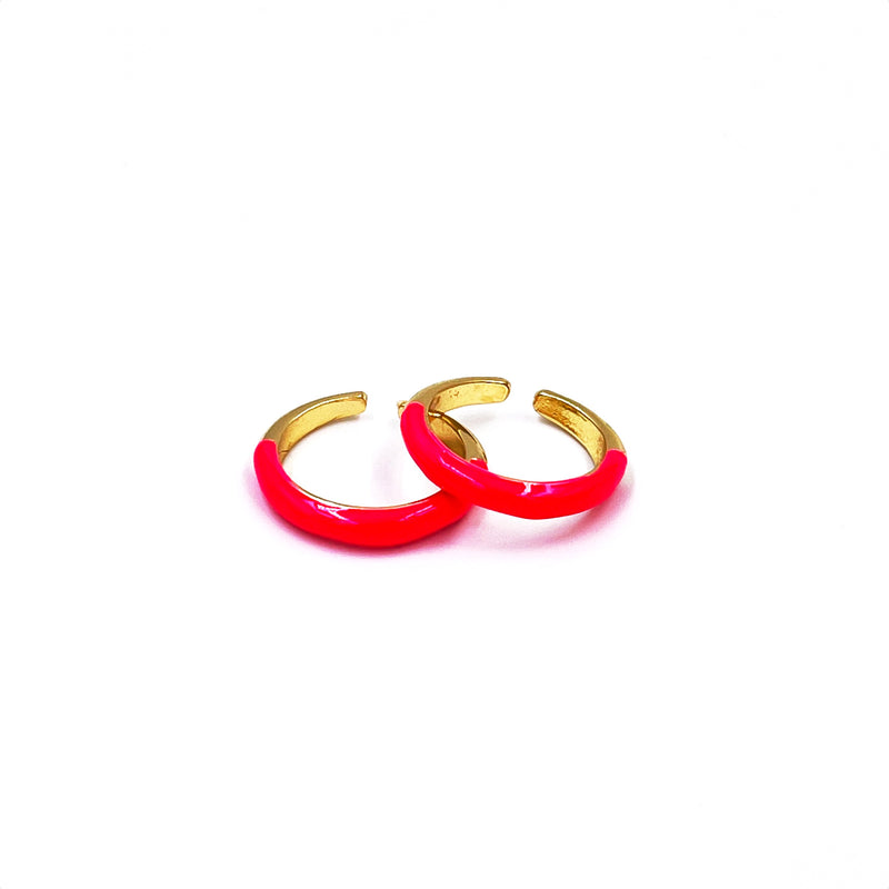 Ashley Gold Stainless Steel Gold Plated Adjustable Enamel Ring