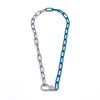 Ashley Gold Stainless Steel And Blue Enamel CZ Lock Chain