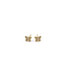 Ashley Gold Sterling Silver Gold Plated Mini CZ Butterfly Stud Earrings