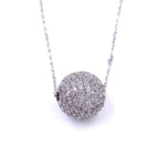 Ashley Gold Sterling Silver Floating CZ Ball Necklace