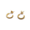Ashley Gold Sterling Silver Gold Plated Open Back CZ Mini Hoop Earrings