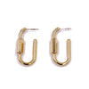 Ashley Gold Stainless Steel Gold Plated Lock Design Earrings