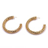 Ashley Gold Stainless Steel Gold Plated Twisted Puff Hoop Earrings