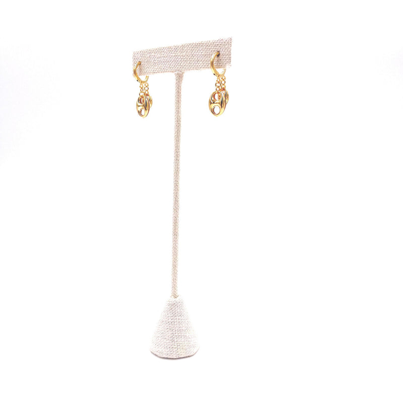 Ashley Gold Sterling Silver Gold Plated Open End Dangle Drop Earrings