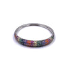 Ashley Gold Stainless Steel Assorted Rainbow CZ Bangle Bracelet
