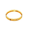 Ashley Gold Stainless Steel Gold Plated Antique Design Colored CZ Heart Bangle Bracelet