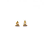 Ashley Gold Sterling Silver Gold Plated CZ Triangle Design Stud Earrings
