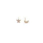 Ashley Gold Sterling Silver Gold Plated Moon/Star Earrings