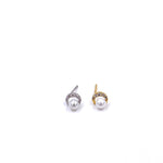 Ashley Gold Sterling Silver Mixed Colors Pearl CZ Stud Earrings