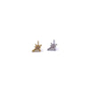 Ashley Gold Sterling Silver Mixed CZ Stud Earrings