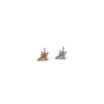 Ashley Gold Sterling Silver Mixed CZ Stud Earrings