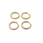 Ashley Gold Stainless Steel Gold Plated Enamel Hoop Earrings