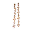 Ashley Gold Stainless Steel Gold Plated CZ Bolt Long Drop Earrings