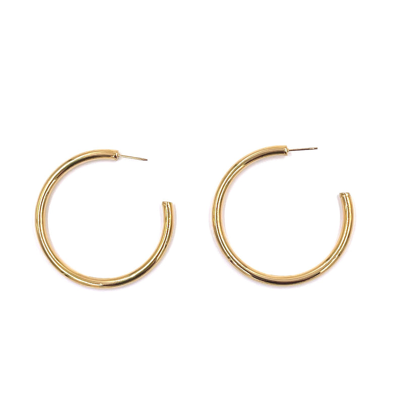 Ashley Gold Stainless Steel Gold Plated  Hoop Earrings