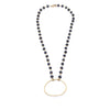 Ashley Gold Sterling Silver Gold Plated Blue Mystical Beaded Circle Necklace