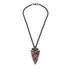 Ashley Gold Stainless Steel Hematite Wrapped Pendant With Chain Necklace