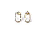 Ashley Gold Sterling Silver Gold Plated CZ Open Clip Stud Earrings