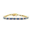 Ashley Gold Sterling Silver Gold Plated Turquoise And CZ Tennis Bracelet