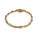 Ashley Gold Sterling Silver Gold Plated Rectangle Link Tennis Bracelet