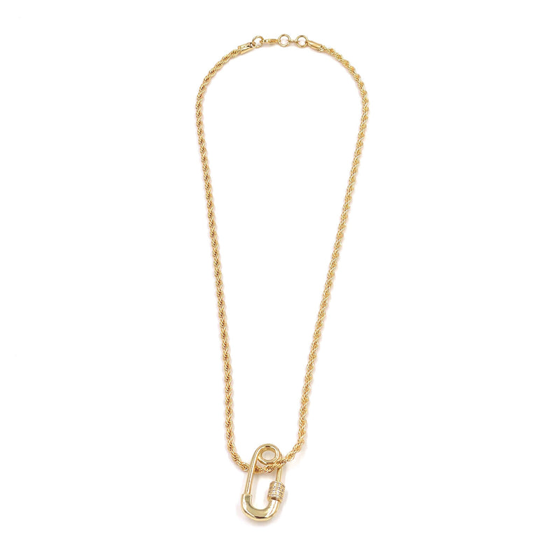 Ashley Gold Stainless Steel Gold Large Lock Necklace