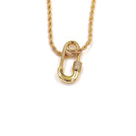 Ashley Gold Stainless Steel Gold Large Lock Necklace