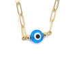 Ashley Gold Stainless Steel Gold Plated Colorful Evil Eye Necklace
