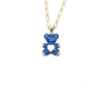 Ashley Gold Stainless Steel Gold Plated Colorful Bear Necklace