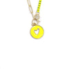 Ashley Gold Stainless Steel Gold Plated Enamel Heart Pendant With Link Enamel Necklace