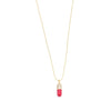 Ashley Gold Stainless Steel Gold Plated CZ Enamel Chill Pill Necklace