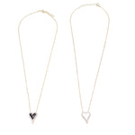 Ashley Gold Sterling Silver Gold Plated CZ Enamel Heart Necklace