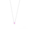 Ashley Gold Sterling Silver Pink Enamel Heart Necklace