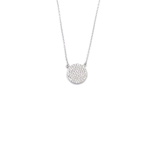 Ashley Gold Sterling Silver Cluster CZ Circle Necklace