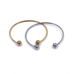 Ashley Gold Stainless Steel Double Ball Bangle Bracelet