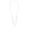 Ashley Gold Sterling Silver Gold Plated "FU" CZ Dangle Necklace