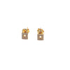 Ashley Gold Sterling Silver Gold Plated Mini CZ Lock Earrings
