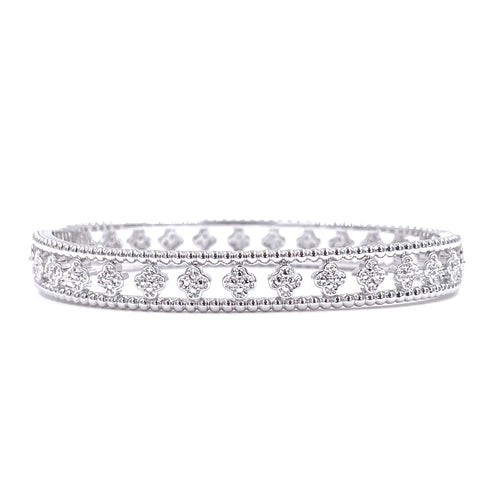 Ashley Gold Stainless Steel Art Deco CZ Bangle