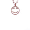 Ashley Gold Stainless Steel Rose Gold Plated "Happy Face" Link Necklace