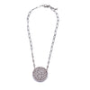 Ashley Gold Stainless Steel Encrusted CZ Swirl Design Necklace