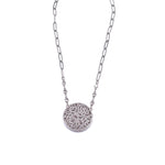 Ashley Gold Stainless Steel Encrusted CZ Swirl Design Necklace