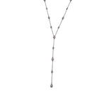 Ashley Gold Sterling Silver Marquise And Round Lariat Drop Necklace