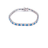 Ashley Gold Sterling Silver CZ And Turquoise Tennis Bracelet